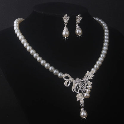 Bridal accessories, wedding necklace, earring set, bead necklace, earring chain, women's fashionable wedding dress, dress access