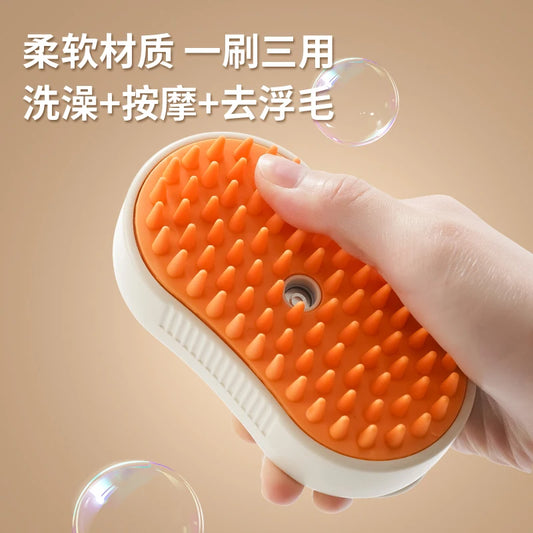 OUWO Pet Cat Dog Massage Cleaning Tools Shower With Spray Brush Pet Grooming Pet Hair Cleaning Brush