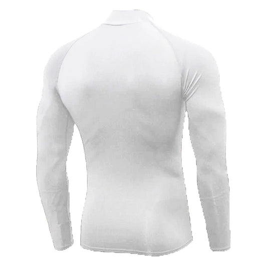 Mens Running T-shirts Compression High-Neck Long Sleeve Athletic Shirt Fitness Training Jogging Gym Sportswear Quick Dry Clothes