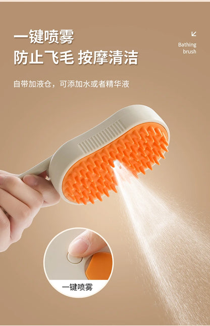 OUWO Pet Cat Dog Massage Cleaning Tools Shower With Spray Brush Pet Grooming Pet Hair Cleaning Brush