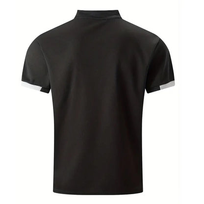 Men Clothes Spring Summer Casual Fashion Short Sleeve Stand Collar Polo Shirt Logo Print Men Clothes Slim Fit Polo Shirt